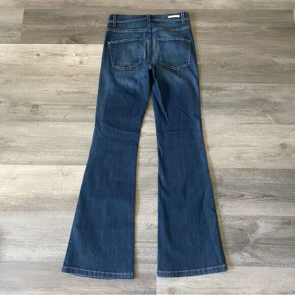 Anthropologie Pilcro Flare Jeans 28 Waist Dark Wash Flattering Bohemian - Picture 6 of 12